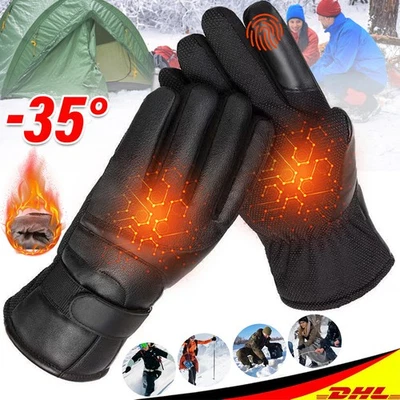 MARKENLOS NEU USB PU Beheizbare Ski Motorrad Handschuhe Wasserdicht Windfest Winter DHL