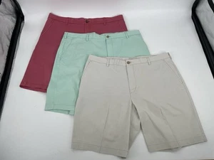 IZOD Saltwater Stretch Pastel Summer Shorts 40 Green Red Beige Lot 3 Boat Casual - Picture 1 of 21
