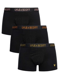 Lyle & Scott Men's Barclay 3 Pack Multi Waistband Trunks, Black - Imagen 1 de 9