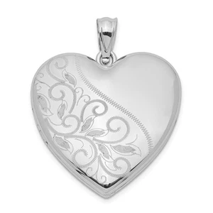Sterling Silver 24mm Scrolled Heart Family Locket - Picture 1 of 7