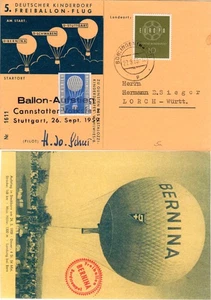 BRD 1959, 5. Dt. Kinderdorf Ballonpost Stuttgart-Böblingen m. Vignette - Bild 1 von 1