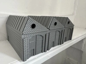 Industrielager Dreifachlager Bausatz abnehmbares Dach Wargaming Gebäude 28 mm - Bild 1 von 6