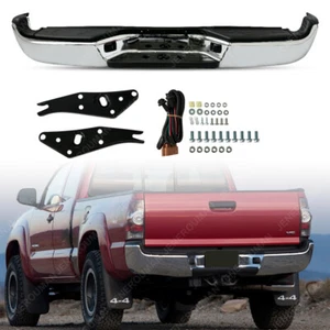 Chromed For 2005-2015 Toyota Tacoma Pickup Rear Bumper Assembly Steel With light - Picture 1 of 10