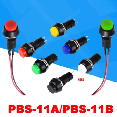 Off-(On) 12mm Miniature Latching Momentary Mini Push Button Switch SPST Car Dash - Image 1 of 4