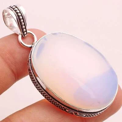 Opalit Edelstein Versilbert Handmade Anhänger Schmuck Geschenk 4cm P-14504 - Bild 1 von 3