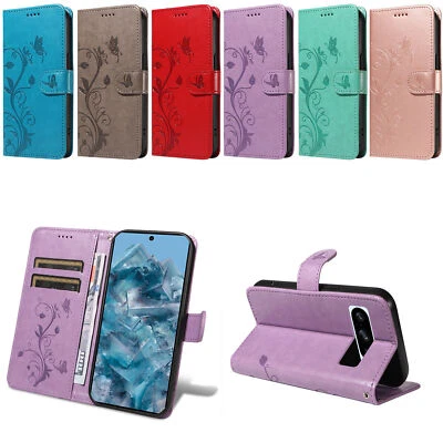 Butterfly Stand Flower Wallet Phone Case For Google Pixel 6 7 8 Pro 6A 7A 8A - Image 1 of 4