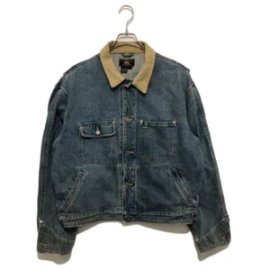 Vintage 90's RRL Ralph Lauren Denim Jacket Corduroy Collar Indigo Men's Size L - Picture 1 of 6
