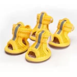 4 Pcs Summer Pet Sandals Rubber Sole Dog Sneakers Reflective Breathable Mesh Dog - Picture 1 of 10