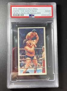 1978 AMADA KINGS/RING Andre the Giant/INOKI MENKO INOKI ON SHOULDER PSA 2 Card - Picture 1 of 4