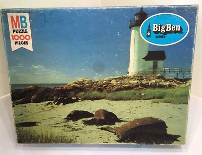 1978 Milton Bradley Big Ben 4962 Puzzle 1000 Pcs Factory Sealed Lighthouse Beach - Image 1 of 4