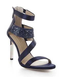 👠 BCBGMAXAZRIA Jinny Silk Satin heels shoes Stilettos Sandals 👡 10M - Picture 1 of 12
