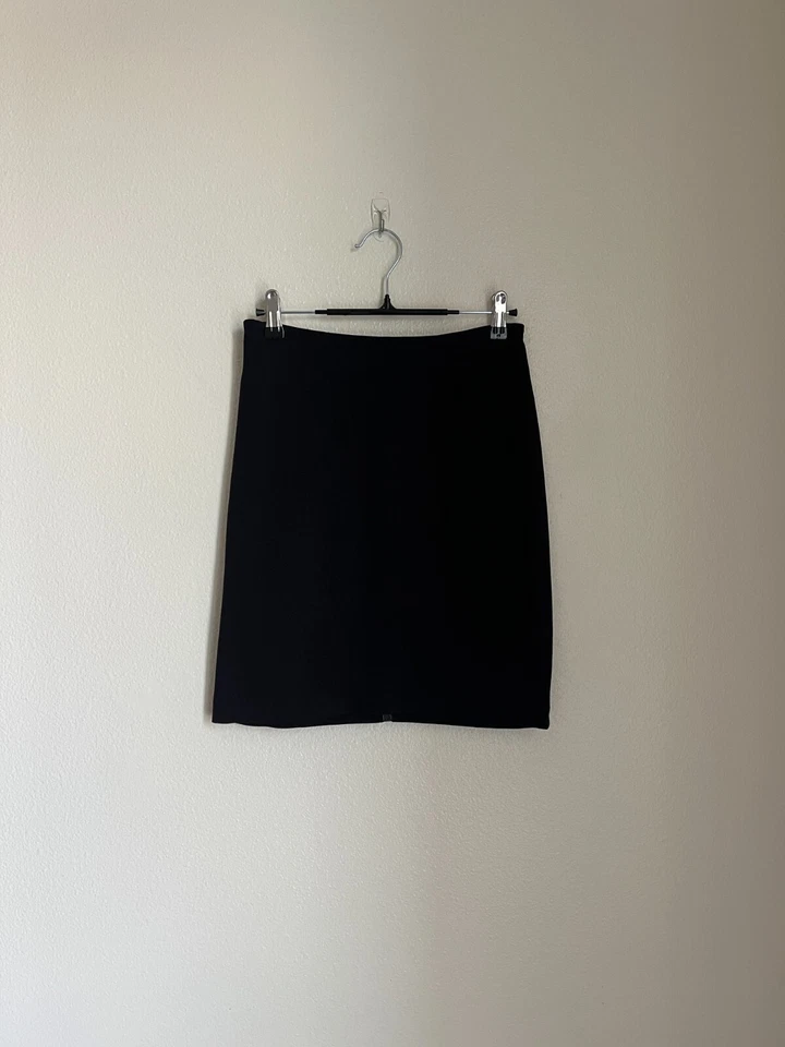 Falda lápiz para mujer THE ROW con detalle de ribete de cuero elástico en negro talla XSMALL Foto 1 de 4