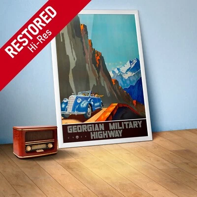 Georgian Military Highway, Georgia, USSR, 1939 — Soviet retro travel poster - Image 1 of 4