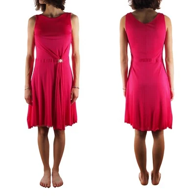 Vestido para mujer Gianni Versace Collection rosa viscosa plisado joya talla 44 Foto 1 de 4