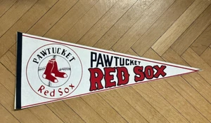 Vintage Full Size PAWTUCKET RED SOX **Baseball Pennant** Red Stockings Logo-VG+ - Picture 1 of 2