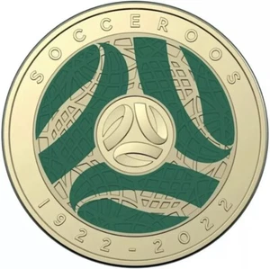 MONEDA AUSTRALIANA DE 2 DÓLARES 2022 COLOR | SOCCEROOS 1922 - 2022 - Imagen 1 de 2