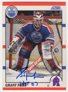 Grant Fuhr Signed Oilers 1990-91 Score Hockey Card #275 w/HOF'03 -(SCHWARTZ COA) - Picture 1 of 2