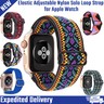 Elastic Adjustable Nylon Solo Loop Strap for Apple Watch 6 SE 5 4 Band 44MM 40MM