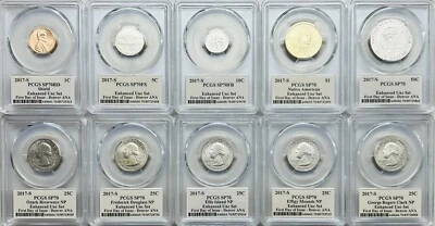 2017 S ENHANCED UNC 10 COIN DENVER ANA SET PCGS SP70 FDI THOMAS CLEVELAND - Image 1 of 4