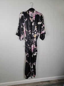 Vecchio abito kimono donna Shanghai taglie forti raso lungo - floreale BT3 - Foto 1 di 6