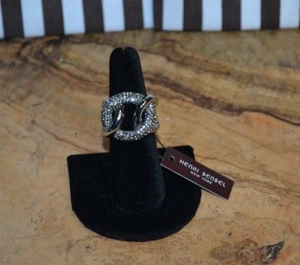 Henri Bendel Pave Link Ring - You Pick Size - Picture 1 of 4