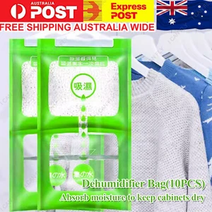 10Pcs Dehumidifier Bag Moisture Absorber Hanging Wardrobe Drying Anti-mold DF - Picture 1 of 10