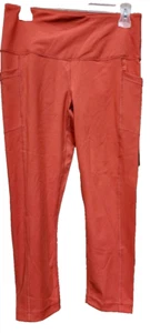 90 Degree by Reflex Exercise Capri Length Pants Hot Sauce Large NEW MSRP $72.00 - Picture 1 of 9