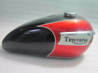 Fit For Triumph T140 Black And Cherry Painted Petrol Tank + Badges & Chrome Cap