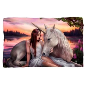 New 58x36 Angel Fairy & Unicorn Anne Stokes Fleece Throw Gift Blanket Pure Heart - Picture 1 of 2