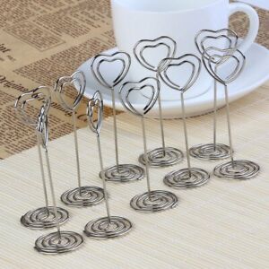 Heart Pattern Table Number Name Card Holders Photo Stand Note Memo Clip Wedding