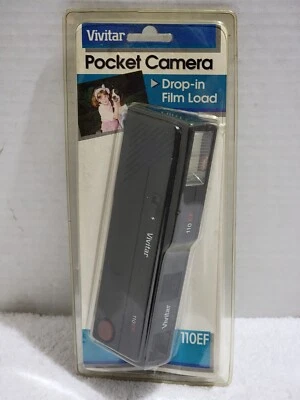 NEW SEALED VINTAGE 1994 VIVITAR 110EF POCKET CAMERA DROP IN FILM LOAD WITH FLASH - Image 1 of 4