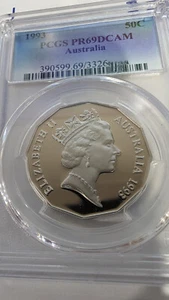 1993 Australia Fifty Cent 50c coin - PCGS PR69 PROOF - Foto 1 di 2