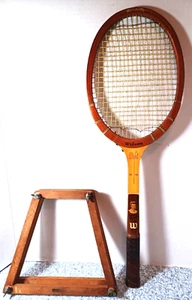Vintage Wilson Stylist Maureen Connolly Wood Tennis Racquet Racket + Wood Press - Picture 1 of 11