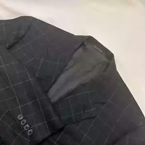 Blazer Corneliani Hombre Negro Naranja Blanco Ventana Seda/Lana Tres Botones 56L - Imagen 1 de 11