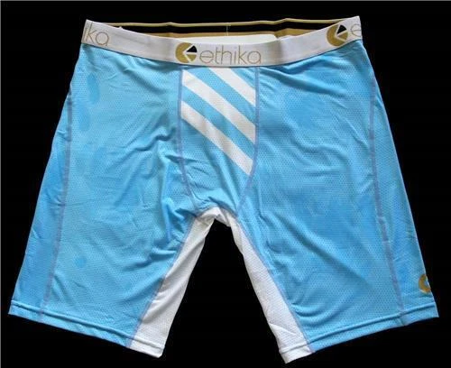 ETHIKA Micromesh Light Blue White Horizontal Lines Boxer Briefs Men's M NIP DISC - Image 1 of 1