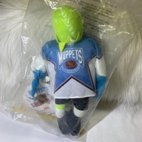 NHL & McDonalds Muppets Plush Kermit the Frog with Hockey Stick 1995 Stuffed Toy Cover