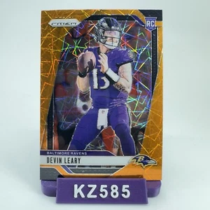 2024 Prizm Orange Lazer #327 Devin Leary RC - Baltimore Ravens - Picture 1 of 2