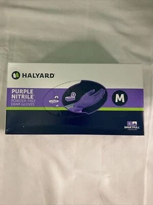 HALYARD PURPLE NITRILE GLOVES 55082 Powder-Free Exam/ 100 Gloves/ Medium - Picture 1 of 5