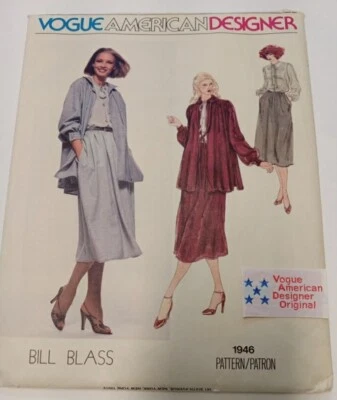 VOGUE DESIGNER Sewing Pattern 2014 Bill Blass Jacket & Skirt Size 10 UNCUT - Image 1 of 2