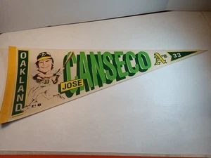 1990 Oakland A's #33 Jose Canseco gagliardetto caricatura Salem serigrafi - Foto 1 di 9