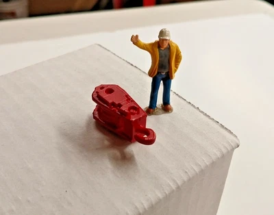 3D Printed Crane Hook Block, 3 Pulley In Authentic Manitowoc Red. 1/50th, 1/48th - Image 1 of 4
