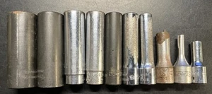 10 Snap-on / Mac 1/4" Dr. SAE Deep Sockets, (FREE Shipping) - Picture 1 of 2