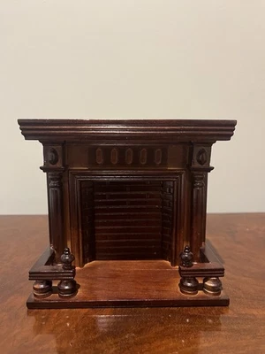Dolls House Fireplace Dark Wood 1:12 Scale Traditional Mahogany Effect - Image 1 of 4