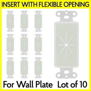 Inserto Piastra Parete con Apertura Flessibile Max 6 Cavo per Piastra Frontale Decora Confezione da 10 - Foto 1 di 3