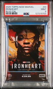 2025 TOPPS NOW MARVEL #IH IRONHEART BLUE FOIL PSA 9 POP 1 30/75 - Picture 1 of 2