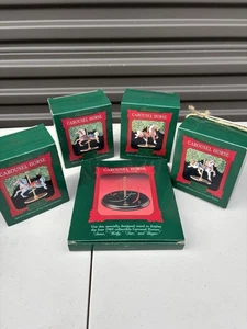 Vintage Weihnachtsschmuck 4 Karussell Pferde komplett plus Ständer Punze 1989 - Bild 1 von 11