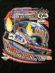 NHRA DRAG RACING OFFICAL 2024 ROUTE 66 NATIONALS schwarzes EVENT T-SHIRT GRÖSSE 2X - Bild 1 von 4
