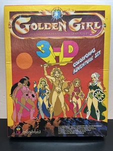 Golden Girl Galoob 3-D Colorforms Adventure Set 1985 ora completo W11 - Foto 1 di 16