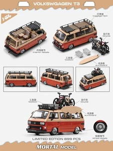 1:64 Mortal Volkswagen T3 Diecast Model Car Ltd899 w/Accessories Collectible New - Foto 1 di 6
