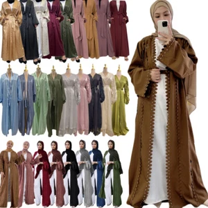 Islamic Kaftan Open Cardigan Turkay Long Robes Cocktail Party Kimono Abaya Gown - Bild 1 von 181
